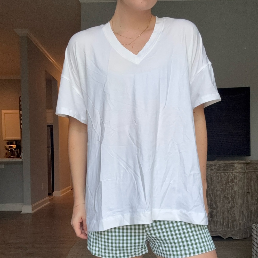 Lululemon Athletica White Oversized Short Sleeve T-Shirt